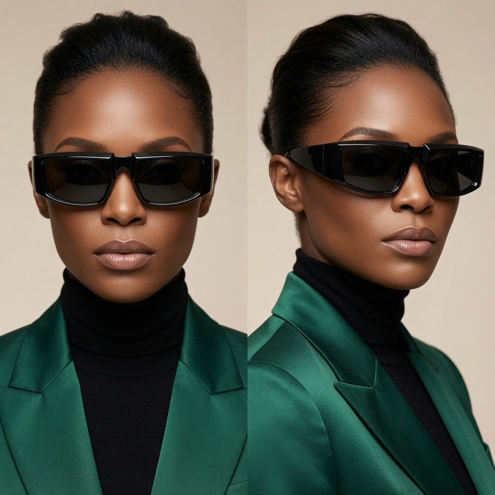 Women Sunglasses Fashion Shield Retro Black Frame‎ Classic Running Outdoor Small